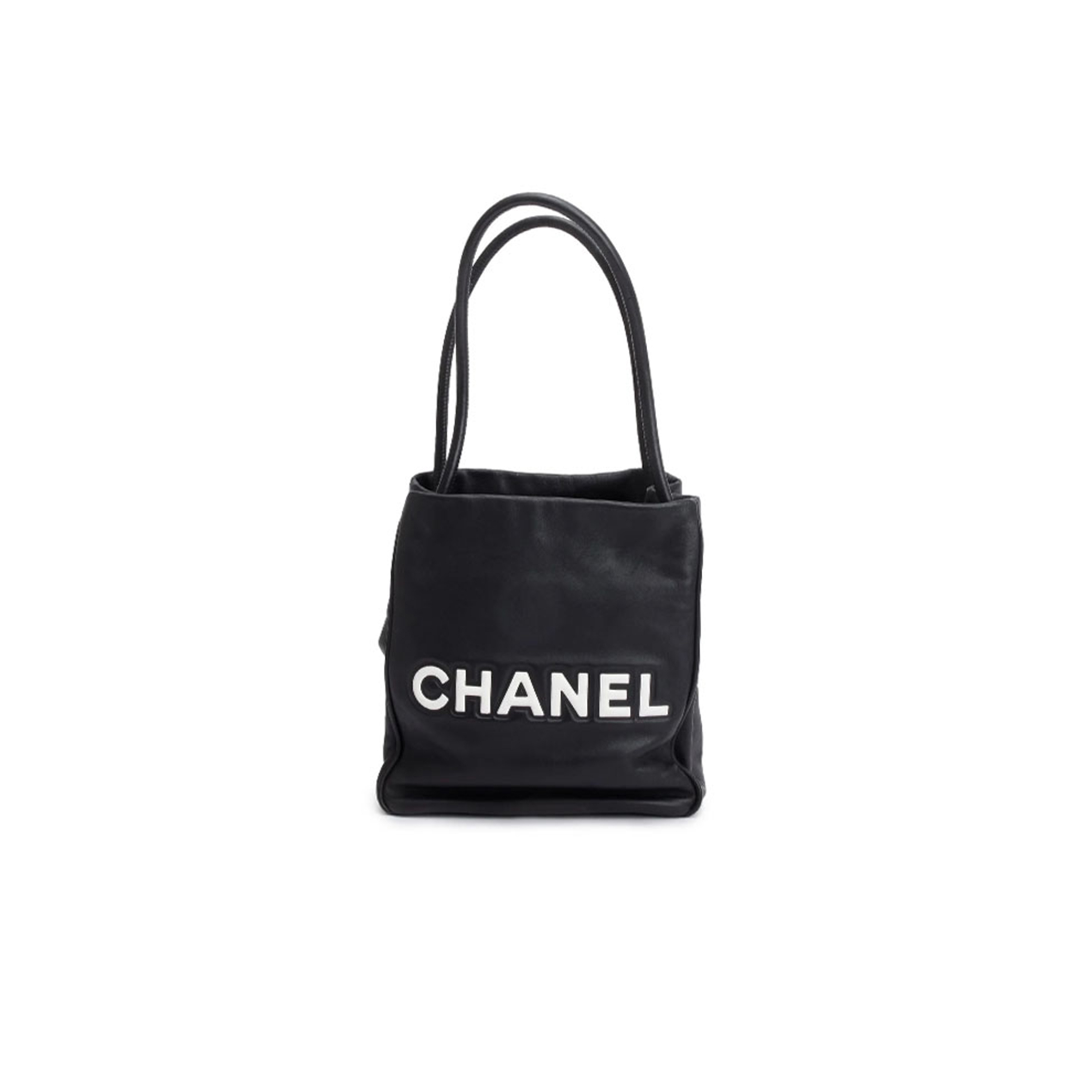 CHANEL LAMBSKIN CAMELLIA TOTE BLACK (26*24*12cm)